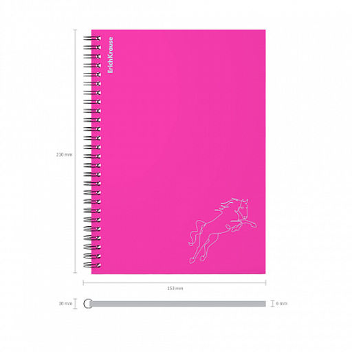 Цена за 4 шт. Тетрадь общая с пластиковой обложкой на спирали ErichKrause Silhouette, розовый, A5, 80 листов, клетка  фото 5