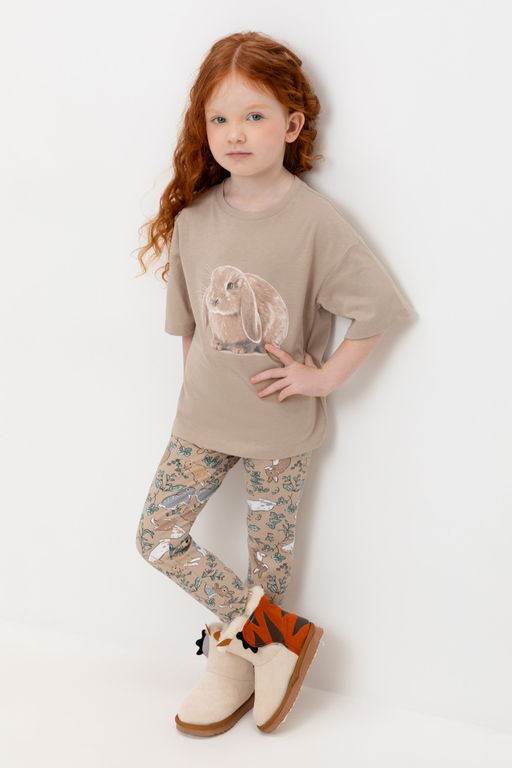 КР 4074/темно-бежевый,зайчики к527 бриджи для дев - Crockid фото 5