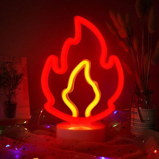Неоновый LED ночник настольный "Fire", свечение mix (25,5*16,5 см)