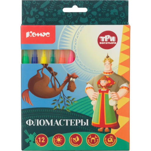 Фломастеры Три Богатыря набор 12 цветов - Комус фото 2
