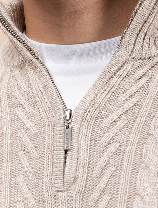 VILATTE / Свитер фактурной крупной вязки с металлической молнией  фото 2