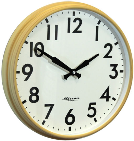 Настенные часы Mirron круглые желтые P3086ABmB