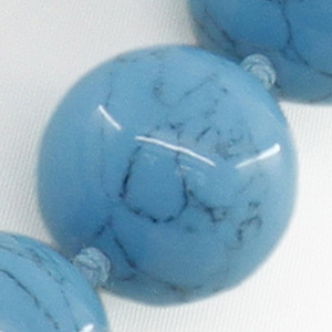 Бусы бирюза (имитация), круглые 16мм, короткие 45см