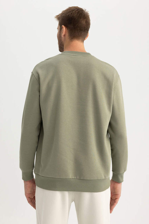 Базовый свитшот Oversize с круглым вырезом - Defacto фото 5