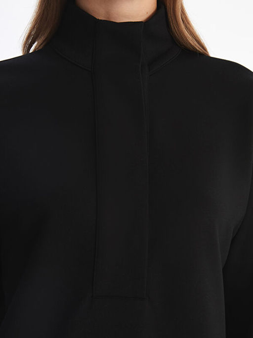 Dik Yaka Oversize Kad?n Sweatshirt Tunik