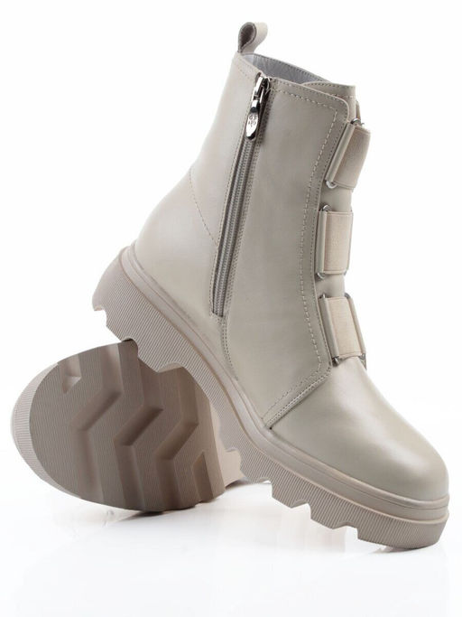 04-M2-706 BEIGE Ботинки зимние женские (натуральная кожа, натуральный мех)