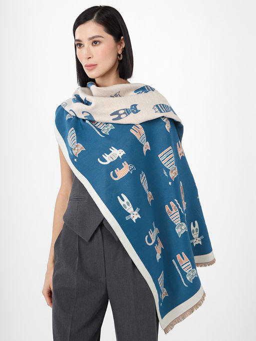 в составе ШЕРСТЬ и КАШЕМИР Большой, мягкий, теплый однотонный двусторонний палантин. - Tantino фото 4