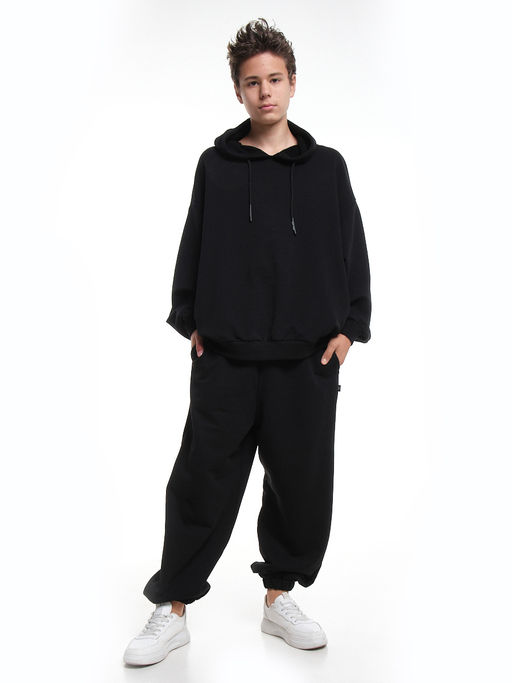 Спортивные штаны без начеса джоггеры 22-5692 черный - Mini maxi фото 5