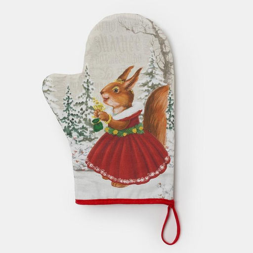 Варежка-прихватка Зимнее волшебство 20х28см,100% хлопок, ватин 250г/м2 - Этель фото 2
