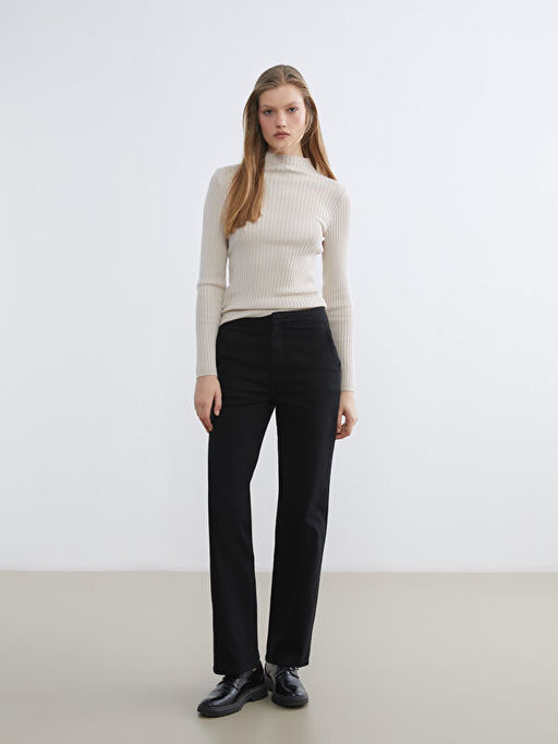 Yar?m Bal?k?? Yaka Kad?n Triko Kazak