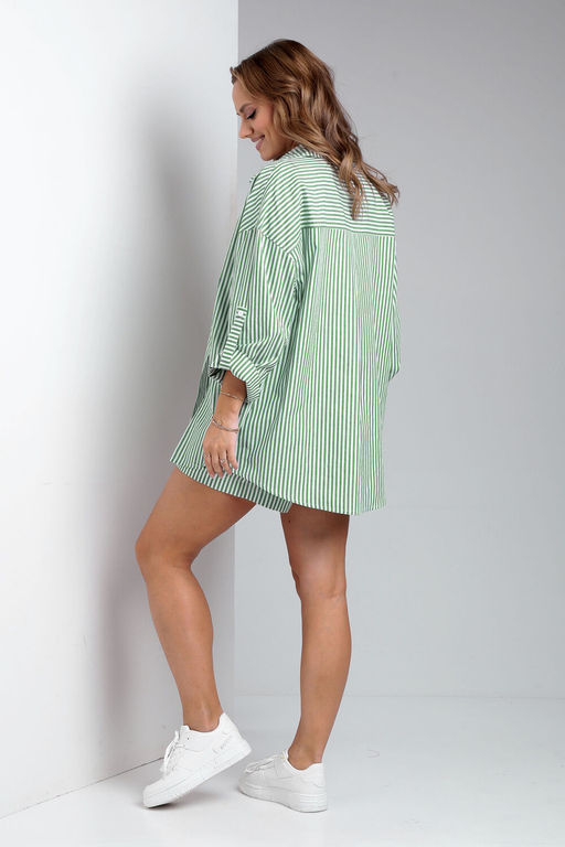 Костюм Liona Style 899 зеленая полоска  фото 2