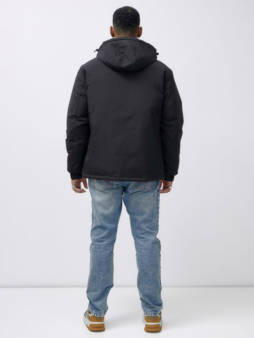 Куртка спортивная мужская зимняя большого размера черного цвета 633Ch - Mtforce фото 5