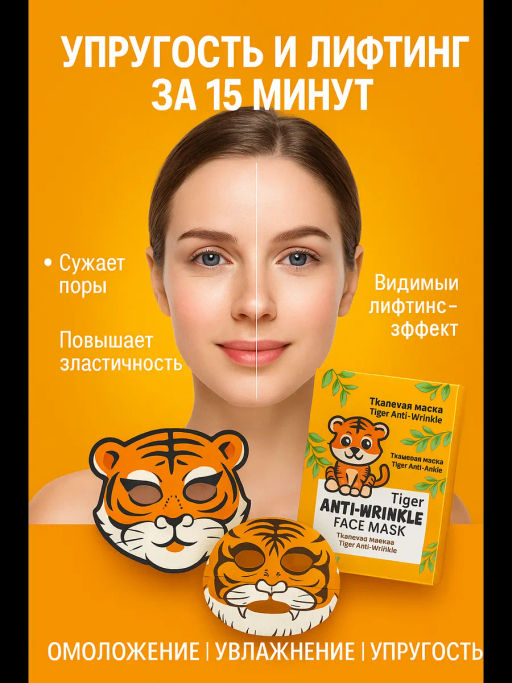 1 шт ! Тканевая маска для лица, омолаживающая, увлажняющая