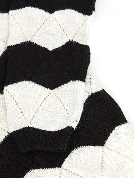 Bisiklet Yaka ?izgili Uzun Kollu K?z ?ocuk Triko Kazak - Waikiki фото 3