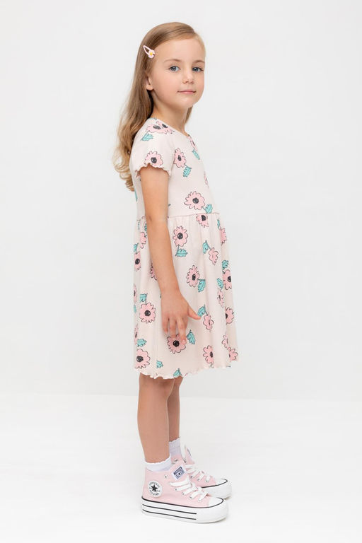 Crockid _ КР 5793-1/бежевый,нежный цветок к549 платье для дев  фото 2