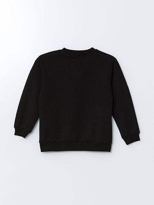 Bisiklet Yaka Bask?l? Erkek Bebek Sweatshirt