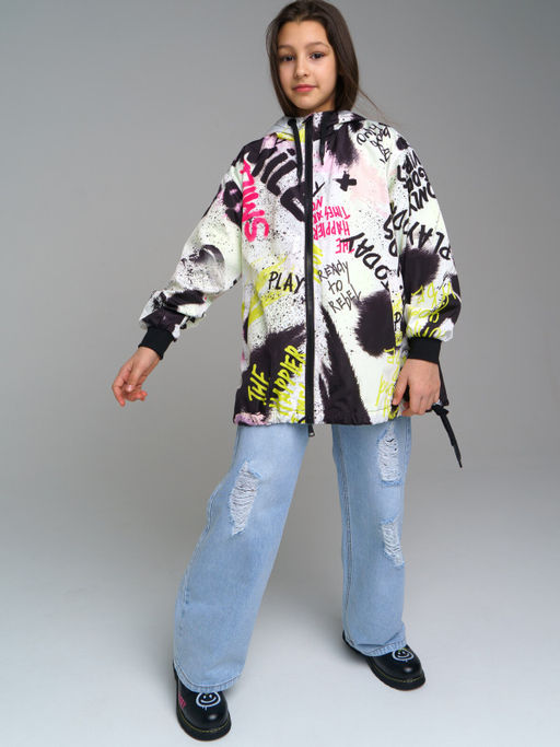 12321131 Куртка текстильная с полиуретановым покрытием для девочек (ветровка)