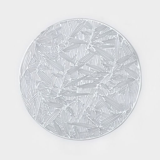 Набор салфеток сервировочных на стол Доляна Листья, d=38 см, 4 шт, цвет серебряный  фото 11