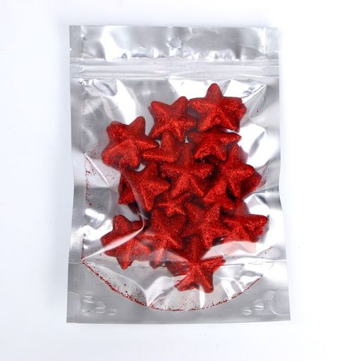 Фигурка для поделок и декора «Звезда», набор 15 шт., размер 1 шт.: 3.5×3.5×2 см, цвет красный