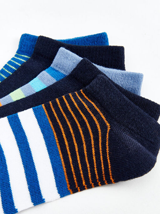 Renk Bloklu Erkek ?ocuk Patik ?orap 5li