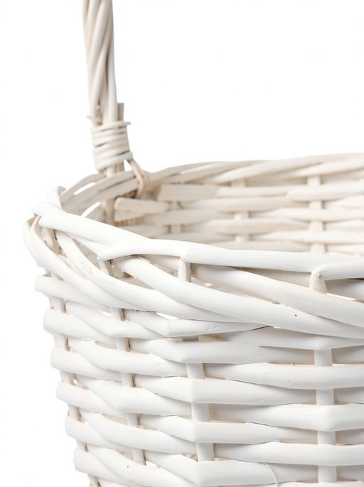 Корзина плетёная для хранения Havu, с ручкой, лоза, белая, набор 2 шт.