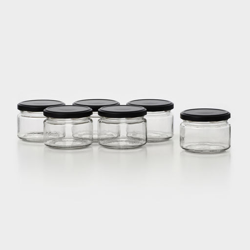 Набор стеклянных банок с черной крышкой и этикеткой, ТО-82, 0,25 л, 6 шт - Simaland фото 2