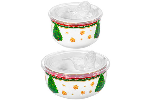 Набор 2 салатников - 500 мл 13,5*13,5*6,5 см+260 мл 10,5*10,5*6 см Новогодняя ёлка NEW BONE CHINA - Elan gallery фото 9