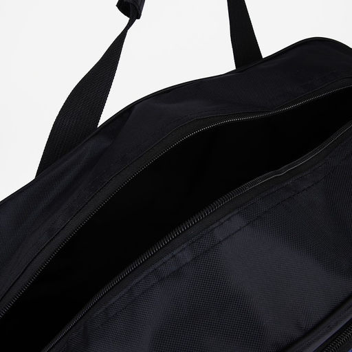 Сумка дорожная на молнии, 2 наружных кармана, длинный ремень, цвет чёрный/синий - Simaland фото 4