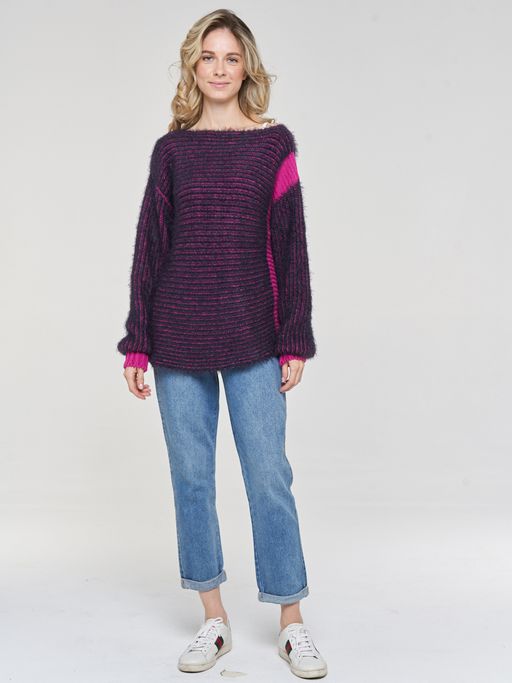 Джемпер женский BY202-40071. 3527/18-2328 т.синий/деликатная фуксия