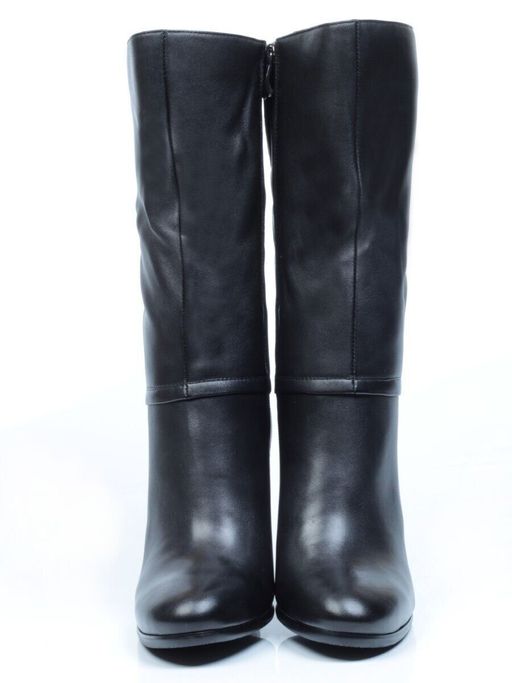 02-YF189-200M BLACK Полусапоги зимние женские (натуральная кожа, натуральный мех (еврозима)) - Фабричный китай фото 6