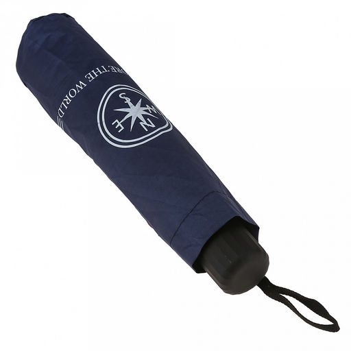 Зонт механический Роза ветров ткань эпонж (полиэстер) + черное УФ-покрытие, 10 лучей, д/купола 108см h68см, 3 сложения, 28см в сложенном виде, механизм против ветра, ручка с покрытием soft-touch, цвет синий, 370гр (Китай) - Домашняя мода фото 6