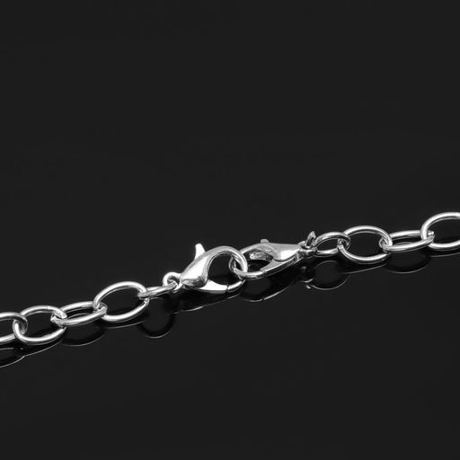 Цепочка с двумя карабинами, набор 5 шт., L=70 см, 7×5 мм, СМ-1935, цвет серебро