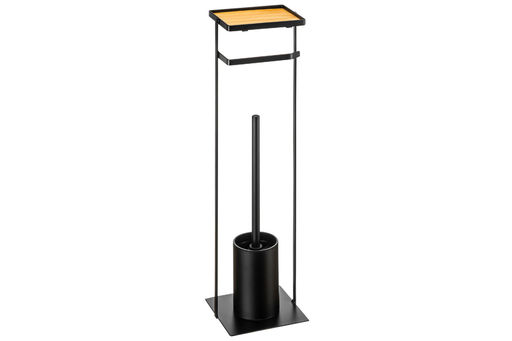 Подставка для туалетной бумаги с ершиком 16*15*59 см "Черная"