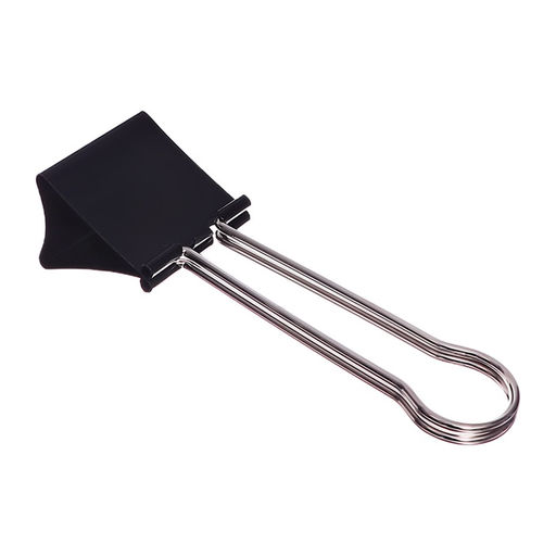 Зажим для бумаг черный 60 мм большой 20×6×4.5 см в пакете