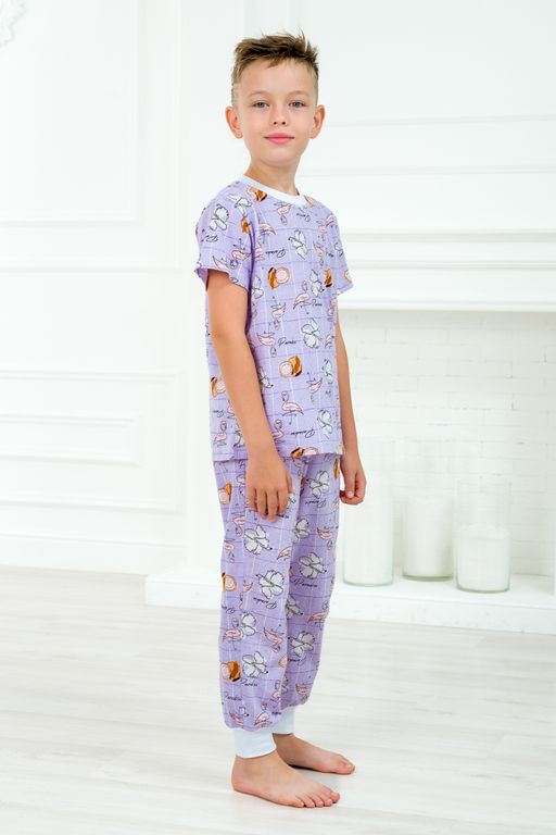 Пижама подростковая из футболки и брюк из кулирки Фламинго - Амадэль фото 8