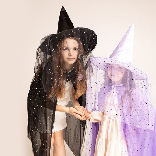 Карнавальный набор «Стильная ведьма»: шляпа, плащ, заколки 3 шт.