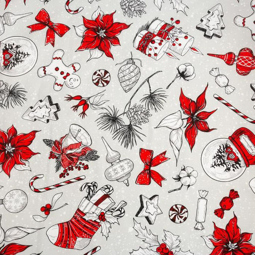 Скатерть новогодняя «Доляна» Новогоднее настроение 180×149± 3см, 100% хлопок, 164 г/м²