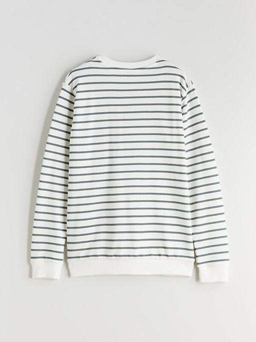 Bisiklet Yaka ?izgili Erkek ?ocuk Sweatshirt