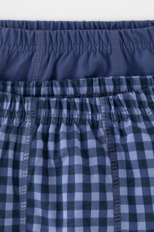 Crockid _ К 1930-2уп/ультрамарин,пыльно-голуб.джинс,клетка трусы для мал