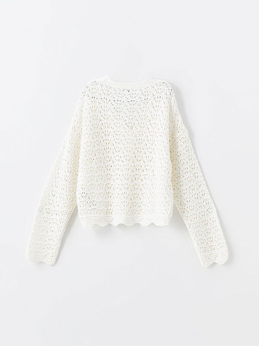 V Yaka Ajurlu K?z ?ocuk Triko H?rka