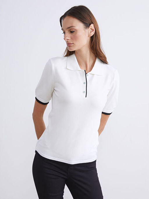 Polo Yaka Kad?n Triko Kazak