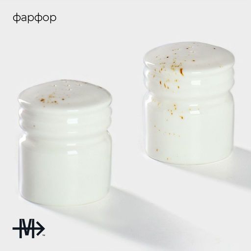 Набор для специй Magistro «Церера», 2 предмета: солонка, перечница, фарфор, белый