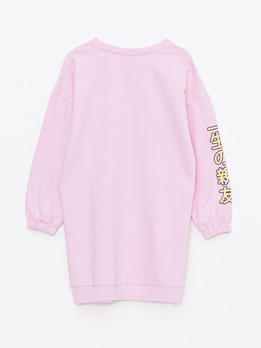 Bisiklet Yaka Bask?l? Uzun Kollu K?z ?ocuk Elbise - Waikiki фото 2