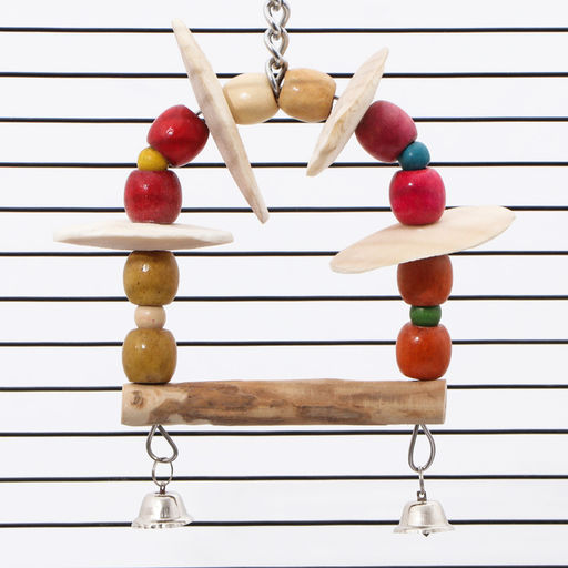 Игрушка для птиц с колокольчиком и минеральным камнем, 15 х 10 см - Пижон фото 4