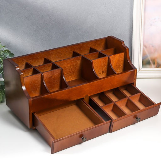 Шкатулка дерево для украшений и косметики 2 ящика белая 35х16,5х17 см - Simaland фото 7