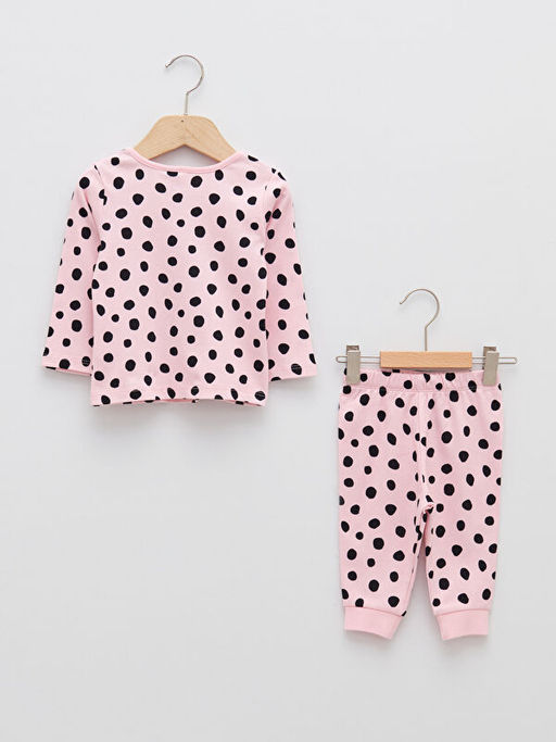 Bisiklet Yaka Uzun Kollu 101 Dalma?yal? Bask?l? K?z Bebek Pijama Tak?m - Waikiki фото 2