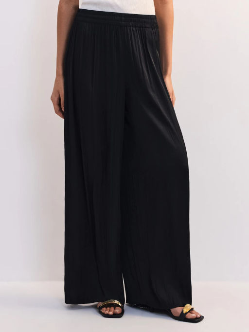 Брюки-палаццо с эластичным поясом из жатой ткани ZR2605012120-50 / Zarina
