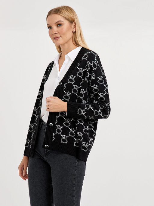 кардиган женский черный на пуговицах - Glenfield фото 3