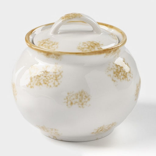 Сахарница Доляна Organic Gold, 420 мл, фарфор, белая