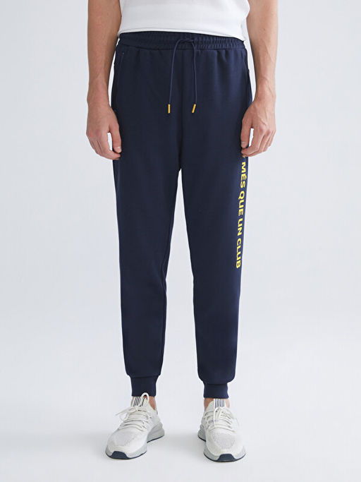 Slim Fit Barcelona Bask?l? Erkek Taraftar Jogger E?ofman Alt? - Waikiki фото 2